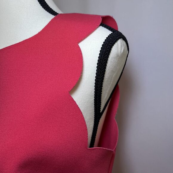 J Crew sleeveless scallop edge arm hem coral salmon mini dress women size 4 - Picture 2 of 12